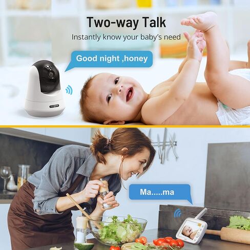 جهاز مراقبة الأطفال بالفيديو PARIS RHÔNE، جهاز مراقبة الأطفال بدقة 5 بوصات بدقة 720 بكسل عالي الدقة مع كاميرا وصوت، بدون WiFi، صوت ثنائي الاتجاه، وضع VOX، رؤية ليلية بالأشعة تحت الحمراء، تذكير بالتغذية، تهويدات مستشعر درجة الحرارة بزاوية واسعة in Kuwait