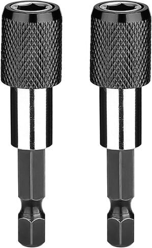 DEKO 2 Pieces Quick Release Bit Holder Magnetic 1/4" Hex Shank Drill Bit Extension for Screwdriver Bits Nuts Drills drill bit extension,60MM Length in Saudi Arabia