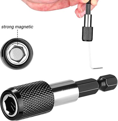 DEKO 2 Pieces Quick Release Bit Holder Magnetic 1/4" Hex Shank Drill Bit Extension for Screwdriver Bits Nuts Drills drill bit extension,60MM Length in Saudi Arabia
