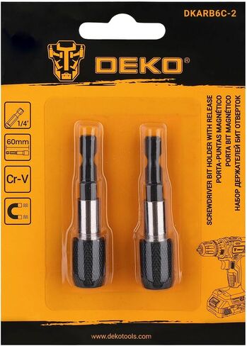 DEKO 2 Pieces Quick Release Bit Holder Magnetic 1/4" Hex Shank Drill Bit Extension for Screwdriver Bits Nuts Drills drill bit extension,60MM Length in Saudi Arabia