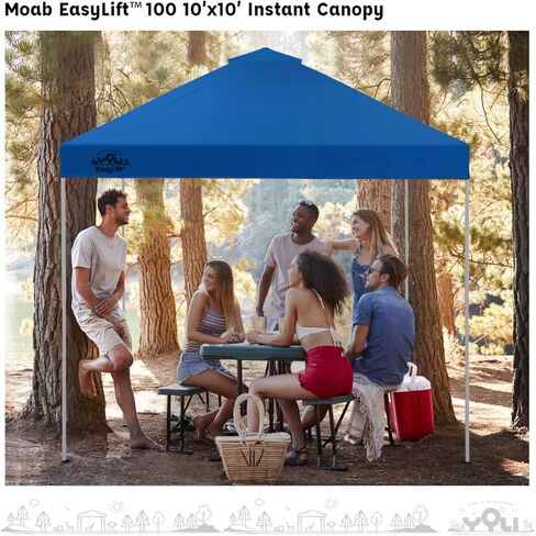 YOLI Moab EasyLift 100 10'x10' خيمة فورية منبثقة مع حقيبة حمل بعجلات و4 حقائب مرساة إضافية in Kuwait