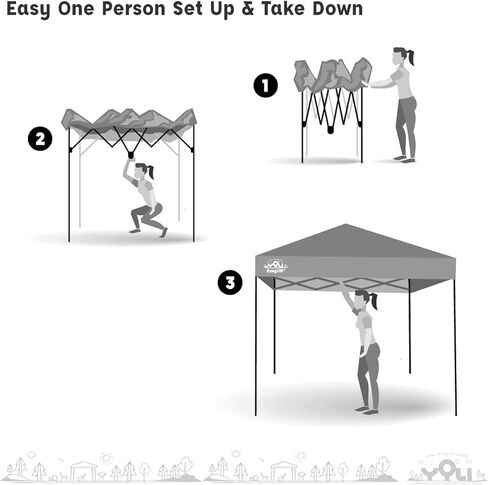 YOLI Moab EasyLift 100 10'x10' خيمة فورية منبثقة مع حقيبة حمل بعجلات و4 حقائب مرساة إضافية in Kuwait