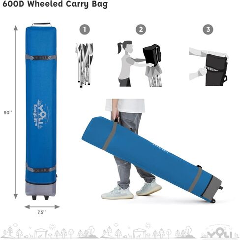 YOLI Moab EasyLift 100 10'x10' خيمة فورية منبثقة مع حقيبة حمل بعجلات و4 حقائب مرساة إضافية in Kuwait