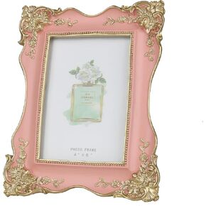 Kaolituis Vintage Picture Frame 4x6 with Gold Trim Antique Tabletop Wall Hanging Photo Frame with Glass Front for Home Decor,Gift Ideas (White)