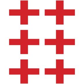 allWeather (Pack of 6pcs) Red Cross Safety Sign Waterproof Vinyl Sticker for First AID Box/Kit Decal (2.50 x 2.00 inch)