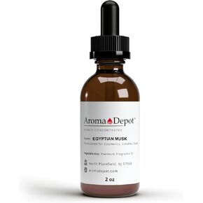 Aroma Depot Egyptian Musk Fragrance Oil 60ml Premium Egyptian Musk Essential Oil with Dropper for Candle Making, Soap Making, Bath Bombs, and More. Undiluted & Alcohol Free Scented Oil. (2 fl oz.)