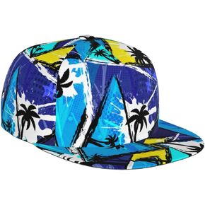 Baseball Cap Hip Hop Cap for Adult Men Women Sun Cap, Snapback Hat Flat Bill Brim Hat