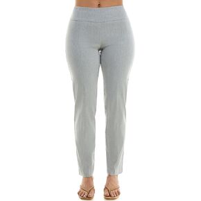 Zac & Rachel Women's Plus Size Millennium Fabric Pull-On Slim Leg Pant, Optic White, 24W