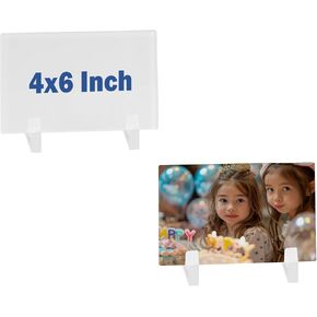 Sublimation Photo Blanks 4x6 Inch 6 PCS Acrylic Sublimation Plate Plaque Picture Frame for Decoration Bulk