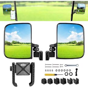 NOKINS مرايا الرؤية الخلفية الجانبية لعربة الجولف وحامل هاتف لعربة الجولف مناسب لسيارة النادي/EZGO TXT RXV/Yamaha وغيرها 0.75 بوصة/1 بوصة/1.25 بوصة مربعة، أنبوب قابل للتعديل 180 درجة مع مجموعة جديدة 2 في 1 in Kuwait