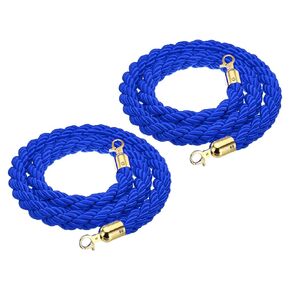 YOKIVE 2 Pcs Red Stanchion Rope, Twisted Barrier Rope with Snap Hook, Crowd Control, Great for Hotel Queue Divider (Golden, 5 Feet)