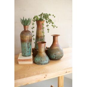 KALALOU Set of Four Two-Toned Copper Vases NDE1363
