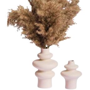 Kimisty Ceramic Vases Set 2, Wavy Modern Totem Vases, Pampas Decor, Irregular Abstract Decor, Large Vase, Off-White