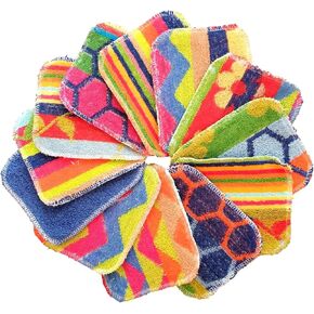 World's Best Flat Pot Scrubbers. Dishwasher Safe. Assorted Colors (12)
