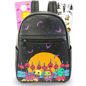 Disney Nightmare Before Christmas Mini Backpack - Bundle with 10.5" Funko Pop Nightmare Before Christmas Backpack Purse with Front Pocket, Stickers, More | Jack Skellington Backpack for Girls