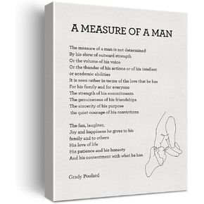 Motivational Wall Art the Measure of a Man is Not Determined Canvas Print Inspirational Quote Framed Painting for Home Wall & Tabletop Decor