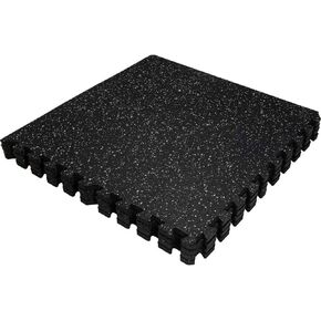 ABBER 4pcs Thick Exercise Equipment Mats, 16 Sq Ft EVA Foam Mats with Rubber Top, Interlocking Rubber Floor Tiles for Home Gym and Fitness Room, Protective Flooring Mat…