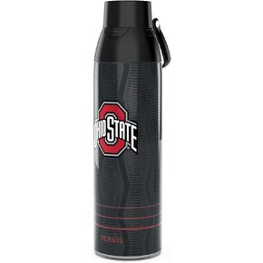 Tervis Venture Water Bottle Ohio State Buckeyes - Full Speed Triple Walled Insulated Tumbler Travel Cup Keeps Drinks Cold & Hot, 26oz, Stainless Steel
