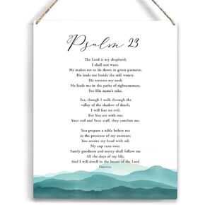 الرب هو بلدي الراعي الكتاب المقدس الآية الخشبية علامة ريفي مزمور 23 ألوان مائية مسيحية خشبية معلقة لوحة للمنزل مكتب الحضانة جدار الفن الديكور 8 × 10 بوصة الحاضر in Kuwait
