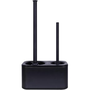 Blue Donuts Toilet Brush and Plunger Set with Holder, Sleek Minimalist Modern Gold Bathroom Accessories Toilet Plunger and Toilet Bowl Brush Combo