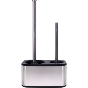 Blue Donuts Toilet Brush and Plunger Set with Holder, Sleek Minimalist Modern Gold Bathroom Accessories Toilet Plunger and Toilet Bowl Brush Combo