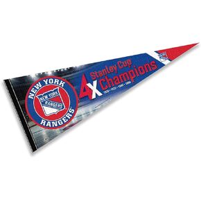 WinCraft New York Rangers 4 Time Cup Champions Pennant Banner Flag