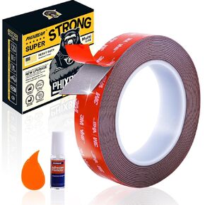 Heavy Duty Mounting Tape, 1" Width Super Strong Adhesive Foam Tape, Made of 3M VHB Double Sided Tape, Waterproof Outdoor Automotive Decor Wall Tape, 15Ft Length