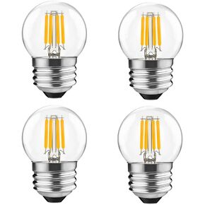 عكس الضوء 25W G40 LED لمبة LED متجمدة منخفضة القوة - 2700K 3W e26 لمبة كروية صغيرة لمراوح السقف والثريات وأضواء الغرور - AC120V 260lm 4PCS