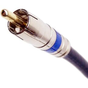 RCA Audio Cable, Bare Copper 18 AWG Solid Core Center Conductor, Gold Plated Pin, Brass Fittings, Bi-Shield 60% Braid 100% Foil, Custom Cut and Assembled in USA (100 feet, White)