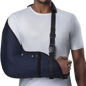 Immobilizer Arm Sling for Upper Limb Injuries - Arm Brace for Left and Right, Bursitis Elbow Brace, Arm Support Straps - Shoulder Support Immobilizer for Rotator Cuff - Black, Large