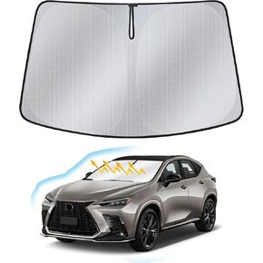 Windshield Sun Shade for Jeep Grand Cherokee L 2021-2024, Upgraded Nano Materials Front Window Shade Cover for Grand Cherokee L Accessories, Foldable Windshield Sunshade UV Rays Protector