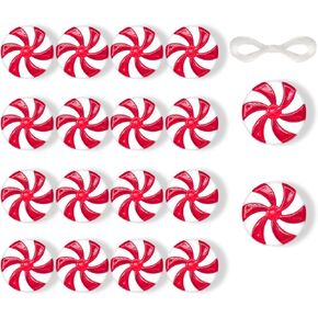 80pcs Christmas Candy Cane Hanging Peppermint Ornaments for Crafts 25mm Candy Cane Christmas Hanging Ornaments Christmas Tree Home Decorations