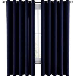 LUX Decor Premium Blackout Curtains 84 Inch Length Long 2 Panels Set - Thermal Insulated Room Darkening Curtains for Bedroom Window - Grommet Drapes - 52"X 84" (Aqua)