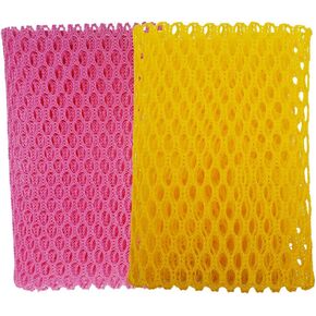 Olivia tree Innovative Dish Washing Net Cloth/Scourer, Quick Dry Perfect Scrubber for Washing Dish - 11 by 11 inches - 3PCS - Yellow/Pink/Yellow (Yellow & Pink 3 Pcs)