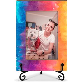 Baseball Picture Frame, Wooden Photo Frame with Stand, Birthday Gifts for Dad Grandpa Wife Mom Friend Bestie, Base Ball Decor Home Office Desk Decor Photo Frame Tabletop Display -xk08