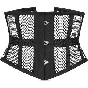 Mesh Corset Waist Trainer for Women, Lace Up Underbust Corset, Waist Cincher Shapewear Corset, Black Mesh Corsets