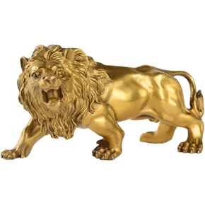BRABUD Chinese Fengshui Handmade Brass Magical and Noble Lion Statue Home Decor Housewarming Gift （jinshizi）