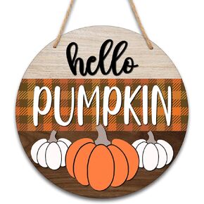 Merry & Bright Christmas Welcome Sign for Front Door Decor, 8" Round Wood Sign Hanging Plaques, Christmas Home Room Wall Art Party Decorations Supplies -A14