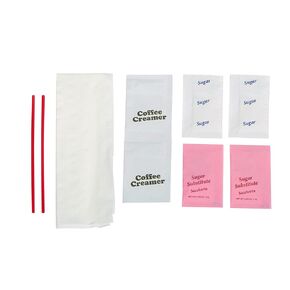 WNA 611912 9-Piece Coffee Condiment Kit, 12" x 12" 1-Ply Napkin (Case of 250)