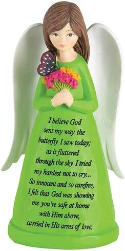 Dicksons Today I Saw A Butterfly Angel 5 x 3 Inch Green Resinstone Tabletop Figurine in Saudi Arabia