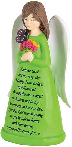 Dicksons Today I Saw A Butterfly Angel 5 x 3 Inch Green Resinstone Tabletop Figurine in Saudi Arabia