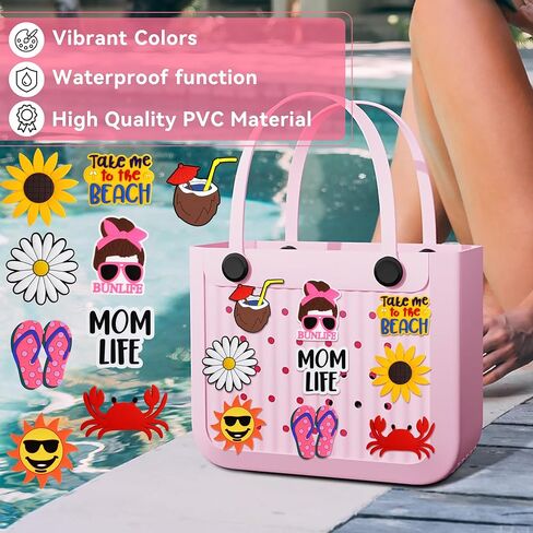 20PCS Pearls Daisy Flower Charms for Bogg Bag, Pearls Daisy Flower Inserts Charms Accessories Bag Charms for Simply Southern Bogg Bag Rubber Beach Bag Accessories in Saudi Arabia