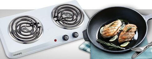 Courant Electric Burner, Countertop Single coiled portable Hotplate 1000W, White in Saudi Arabia