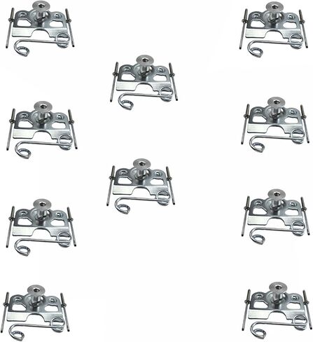 TDZ 10 Pack 1/4 Turn Quick Release Steel Dzus Button with Springs and Tab Plates Free Rivets, Chrome in Kuwait
