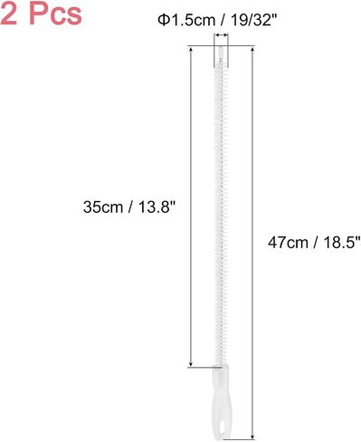 uxcell 2 Pcs Drain Cleaner Brush, 18.5 Inches Extra Long Pipe Cleaner Brush, Stainless Steel Bendable Sewer Cleaner Brush Tube Cleaner Brush for Sewer, Kitchen Sink, Shower in Saudi Arabia