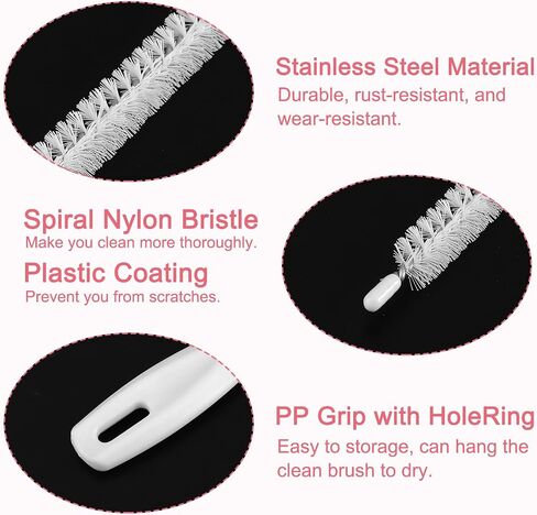 uxcell 2 Pcs Drain Cleaner Brush, 18.5 Inches Extra Long Pipe Cleaner Brush, Stainless Steel Bendable Sewer Cleaner Brush Tube Cleaner Brush for Sewer, Kitchen Sink, Shower in Saudi Arabia