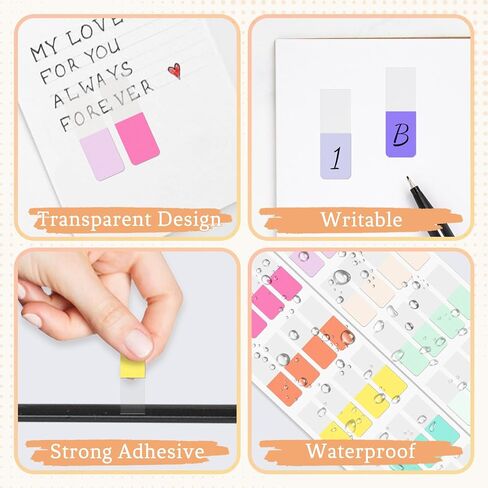240PCS Sticky Index Tabs, Colored Strip Page Markers, Writable and Repositionable File Tabs Flags for Pages, Reading Notes, Classify Files, 12 Colors(1.8x1 inch) in Saudi Arabia