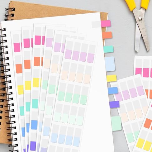 240PCS Sticky Index Tabs, Colored Strip Page Markers, Writable and Repositionable File Tabs Flags for Pages, Reading Notes, Classify Files, 12 Colors(1.8x1 inch) in Saudi Arabia