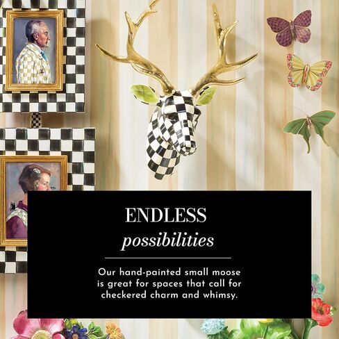MACKENZIE-CHILDS Courtly Check Small Deer, Checkered Deer Wall Decor, Unique Home Decor in Kuwait