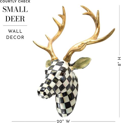 MACKENZIE-CHILDS Courtly Check Small Deer, Checkered Deer Wall Decor, Unique Home Decor in Kuwait